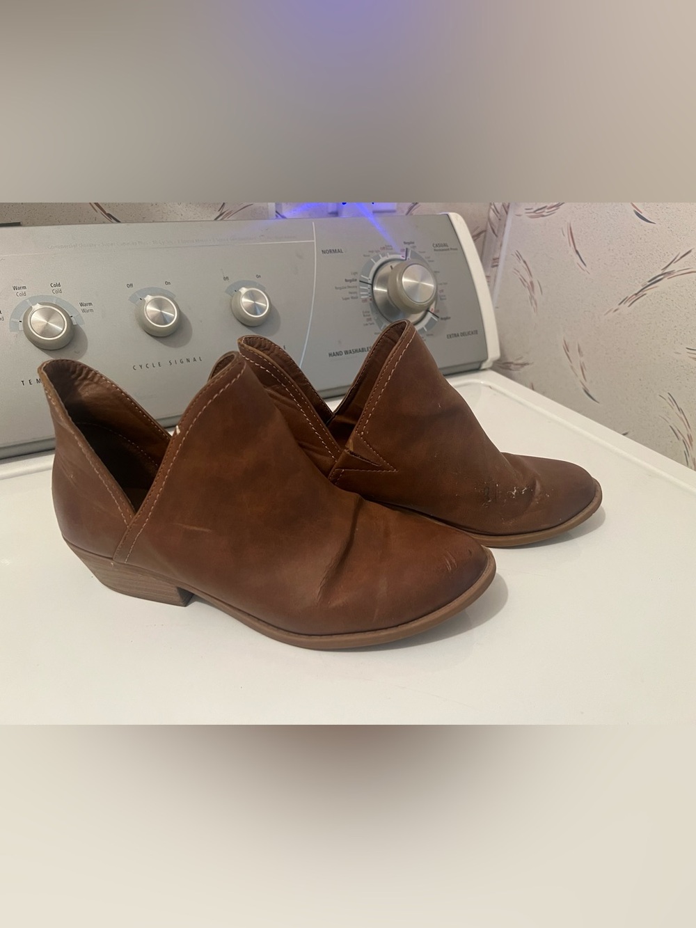 Women’s Cognac Brown Cutout Ankle Booties